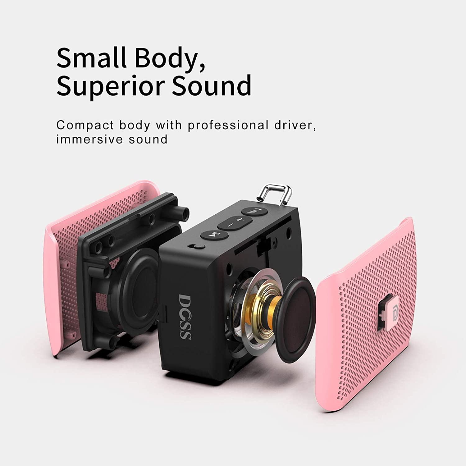 DOSS Genie Portable Bluetooth Speaker - Pink