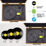 VIFLYKOO C5 Record Player Vinyl Turntable with 3-speed 33/45/78 RPM Bluetooth Vinyl LP Player