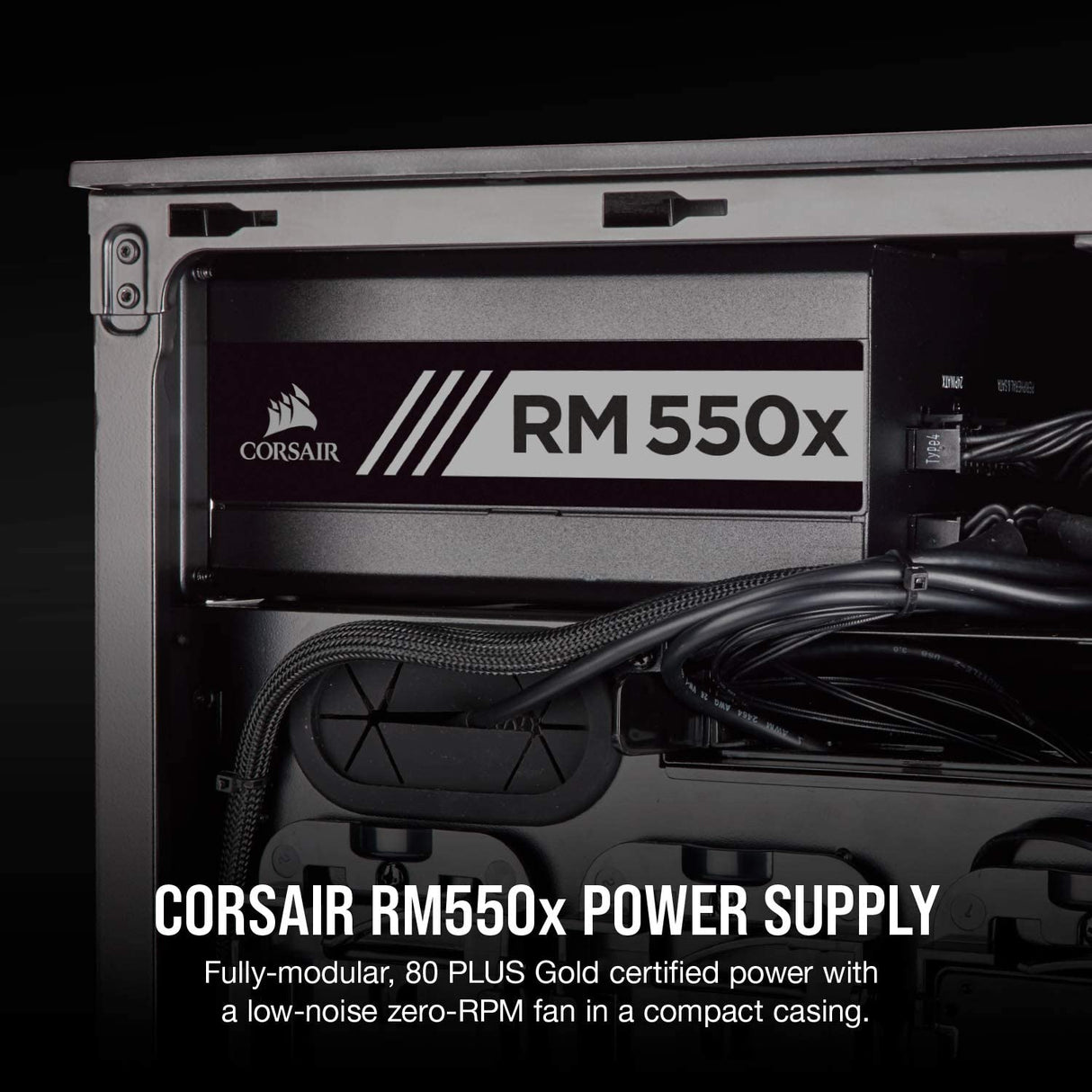 Corsair RM550x 80 PLUS Gold 550 W Fully Modular ATX Power Supply - Black