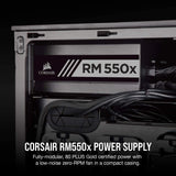 Corsair RM550x 80 PLUS Gold 550 W Fully Modular ATX Power Supply - Black