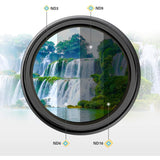 Polaroid Optics Multi-Coated Variable Range [ND3, ND6, ND9, ND16, ND32, ND400] Neutral Density Fader Filter ND2-ND2000, 62 mm
