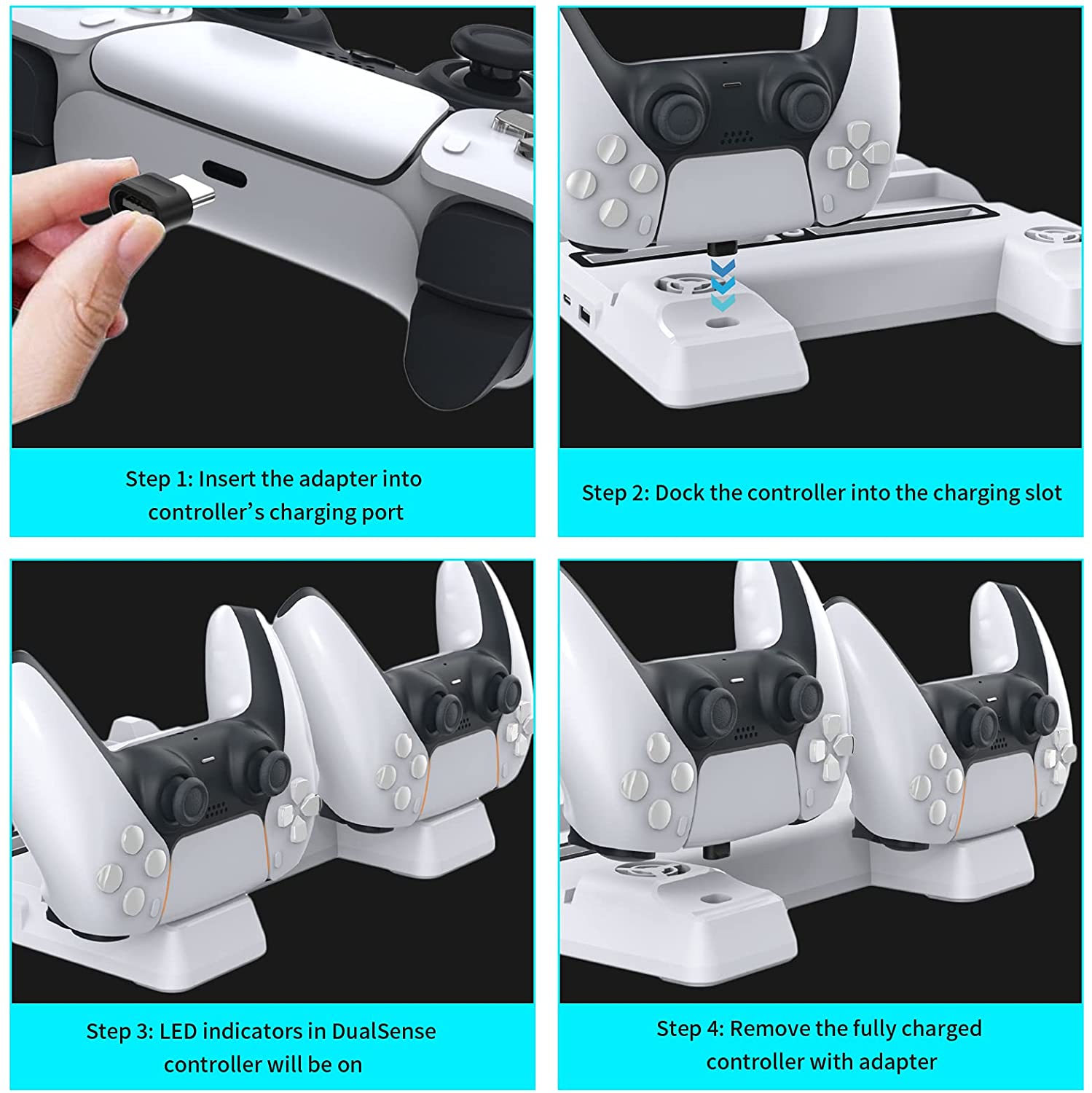 NexiGo Cooling Fans Vertical Stand for PS5 - White