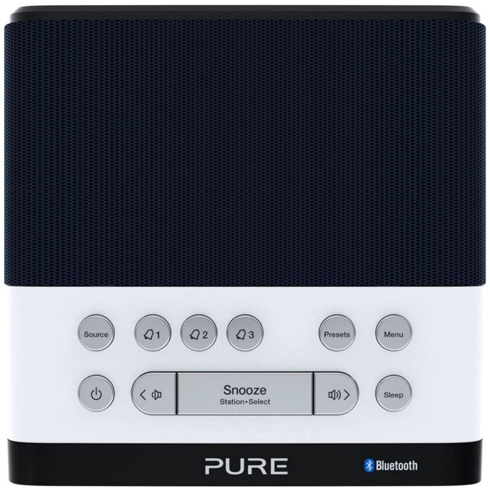 Pure Siesta Rise S DAB+/DAB/FM Digital Radio Alarm Clock with Bluetooth - Bedside Clock DAB Radio with USB Phone Charging