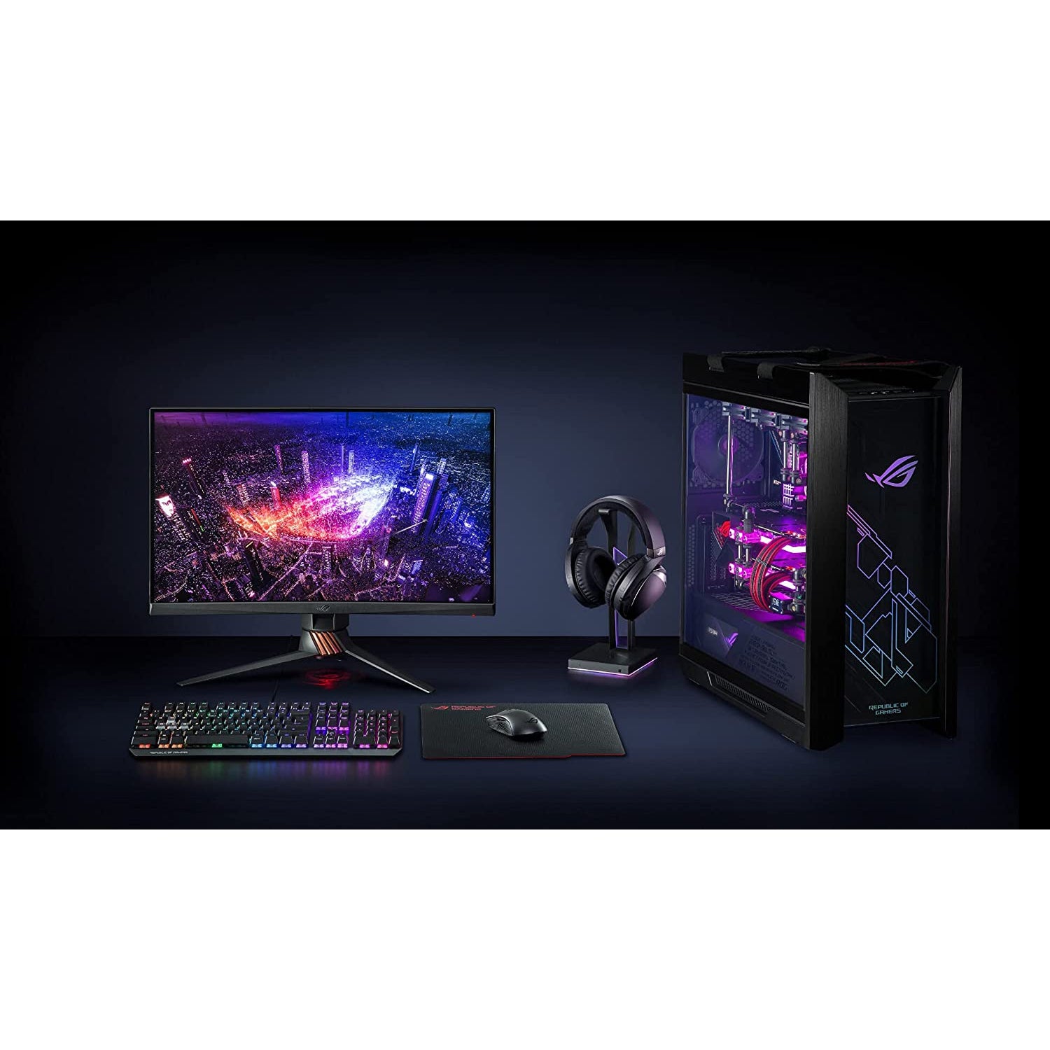 ASUS ROG Throne Qi with Wireless Charging, Dual USB 3.1 Ports and Aura Sync, Black