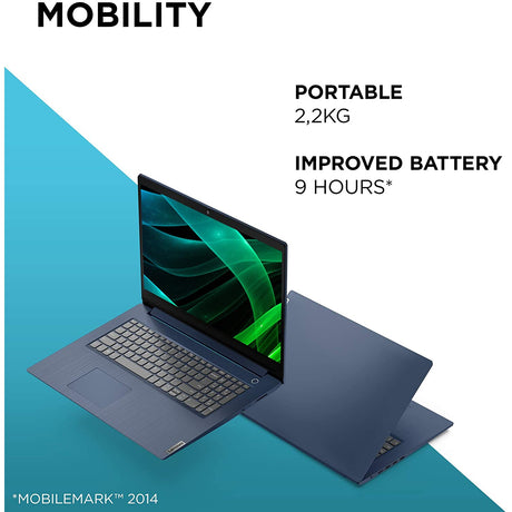 Lenovo IdeaPad 3i 81WC008BUK 17.3 inch HD Plus Laptop Intel Pentium Gold 6405U 4GB RAM 1TB Hard Drive Blue