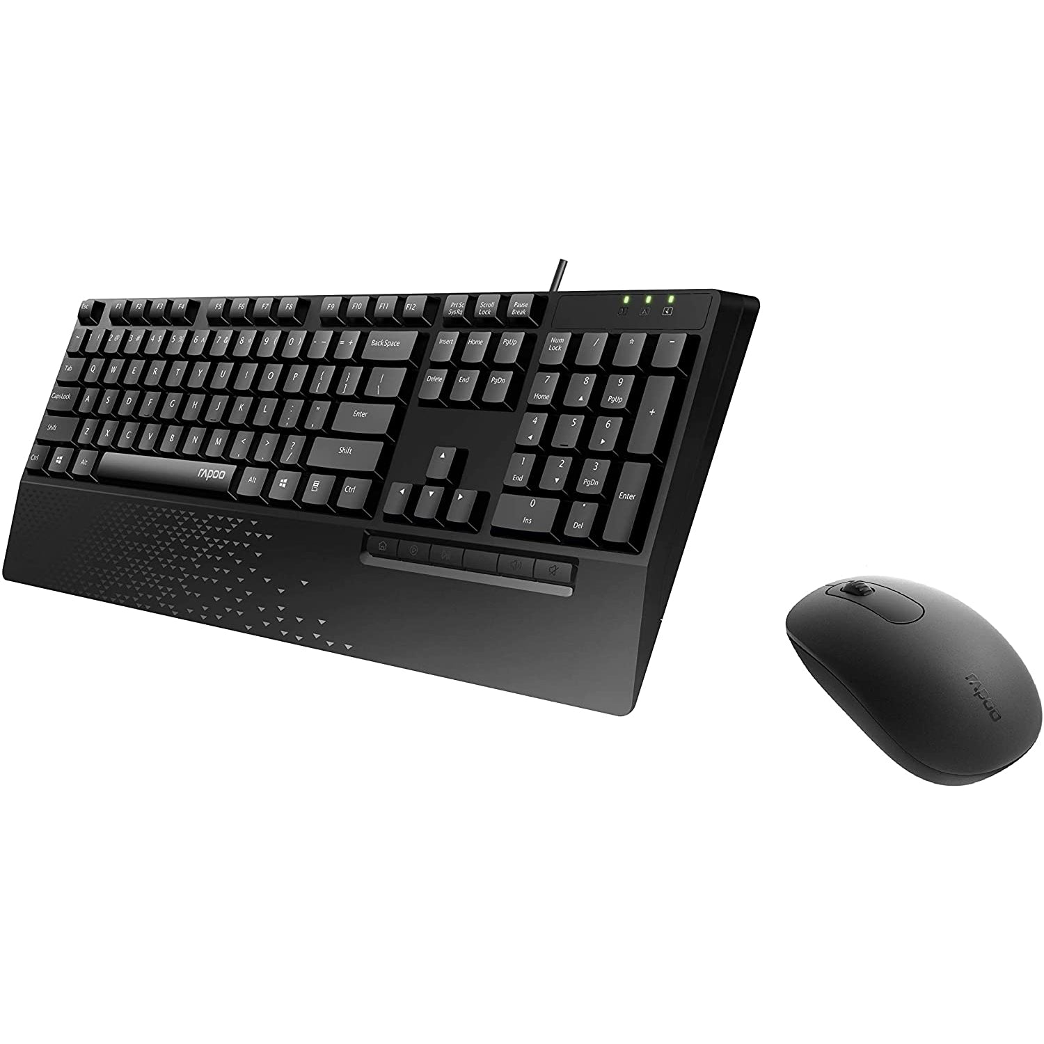 Rapoo NX2000 Wired Keyboard Mouse Desktop Combo Set, Black - Refurbished Pristine