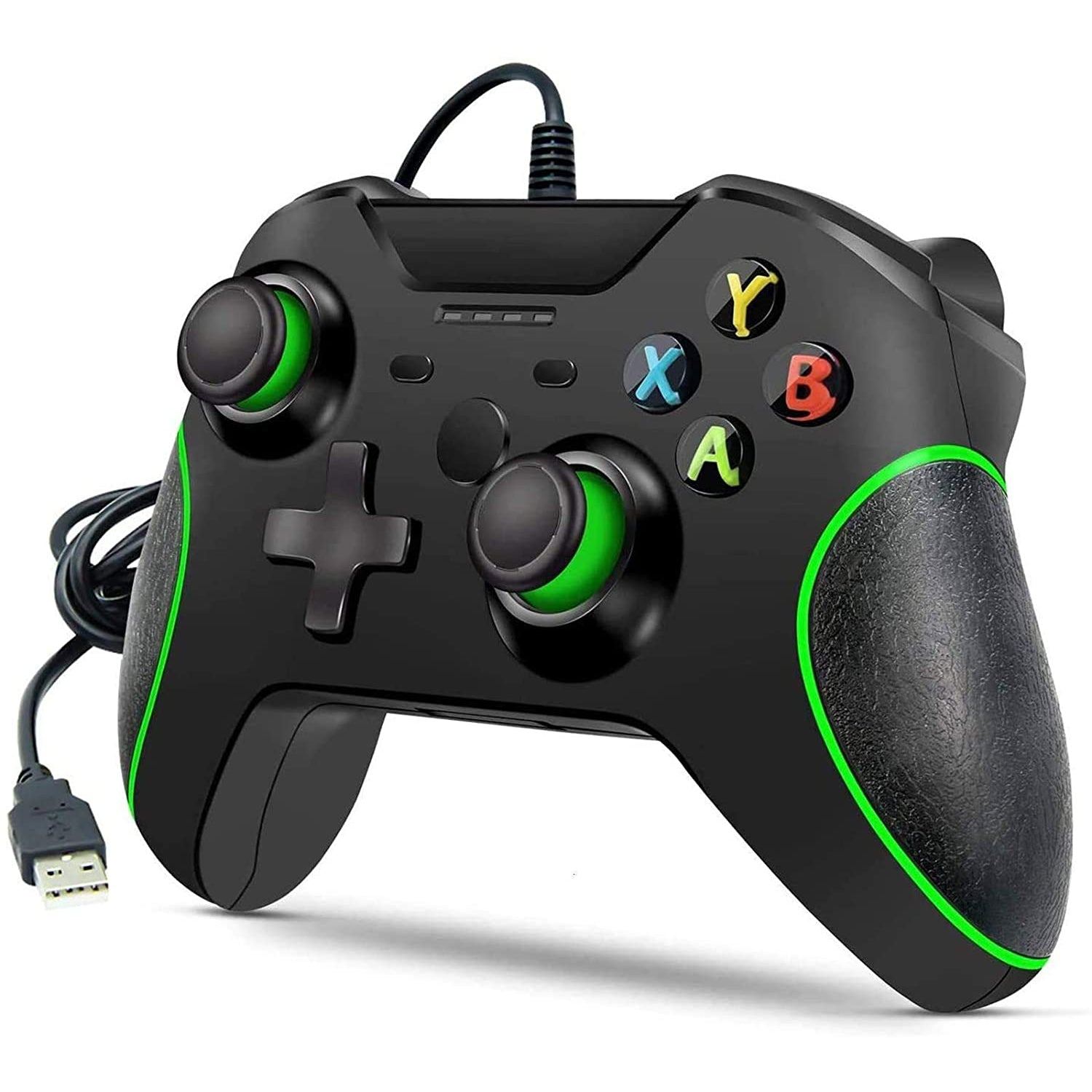 Wired Controller for Xbox One ,Dual Vibration USB Xbox One Wired Game Controller for Xbox One PC Windows 7/8/10 (Black)