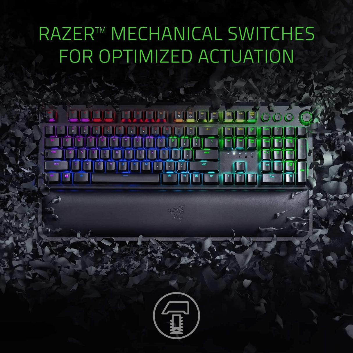 Razer Blackwidow Elite USB Mechanical Gaming Keyboard UK Layout - Green Switches