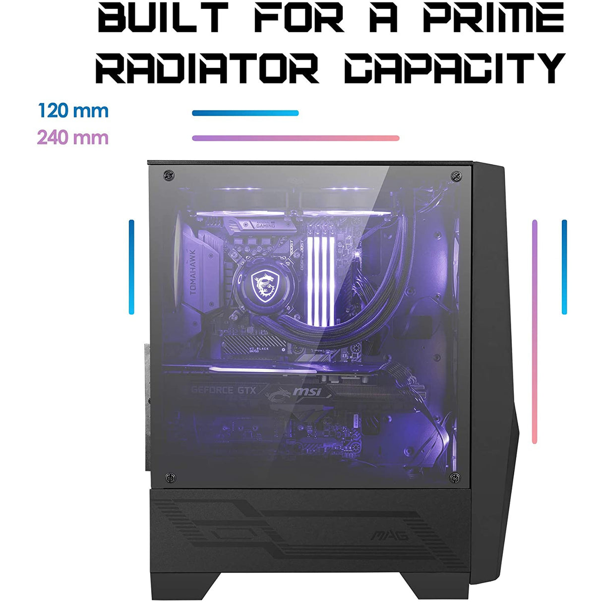 MSI MAG FORGE 100M Mid Tower Gaming Computer Case - Black