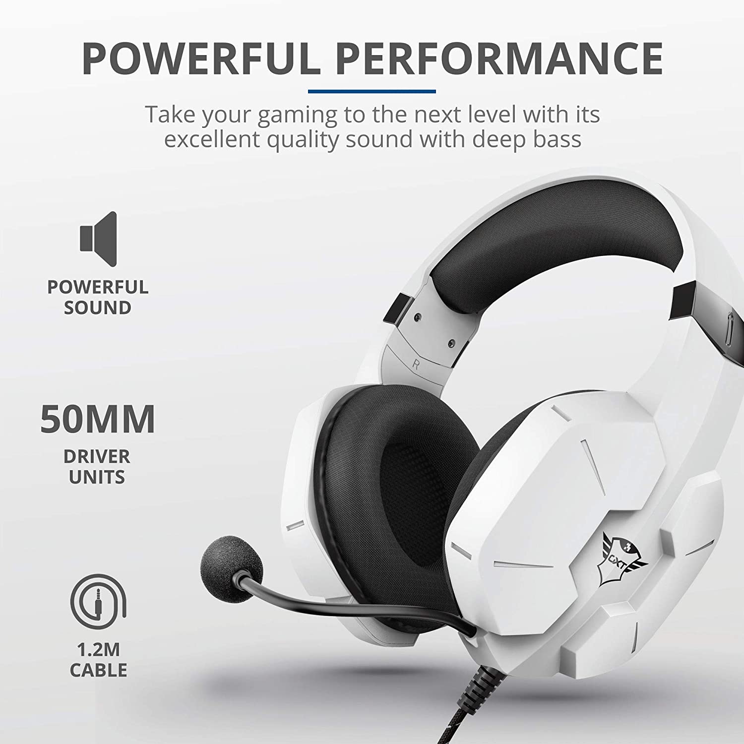 Trust Gaming Headset GXT 323W Carus with Microphone (PS5) - White and Black