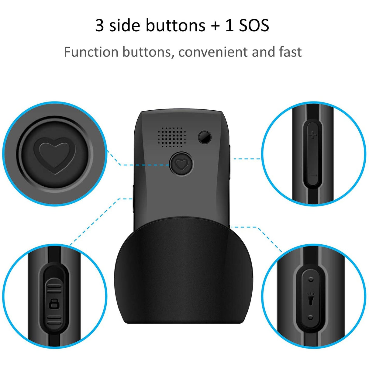 Artfone C1+ Big Button Mobile Phone (Black)
