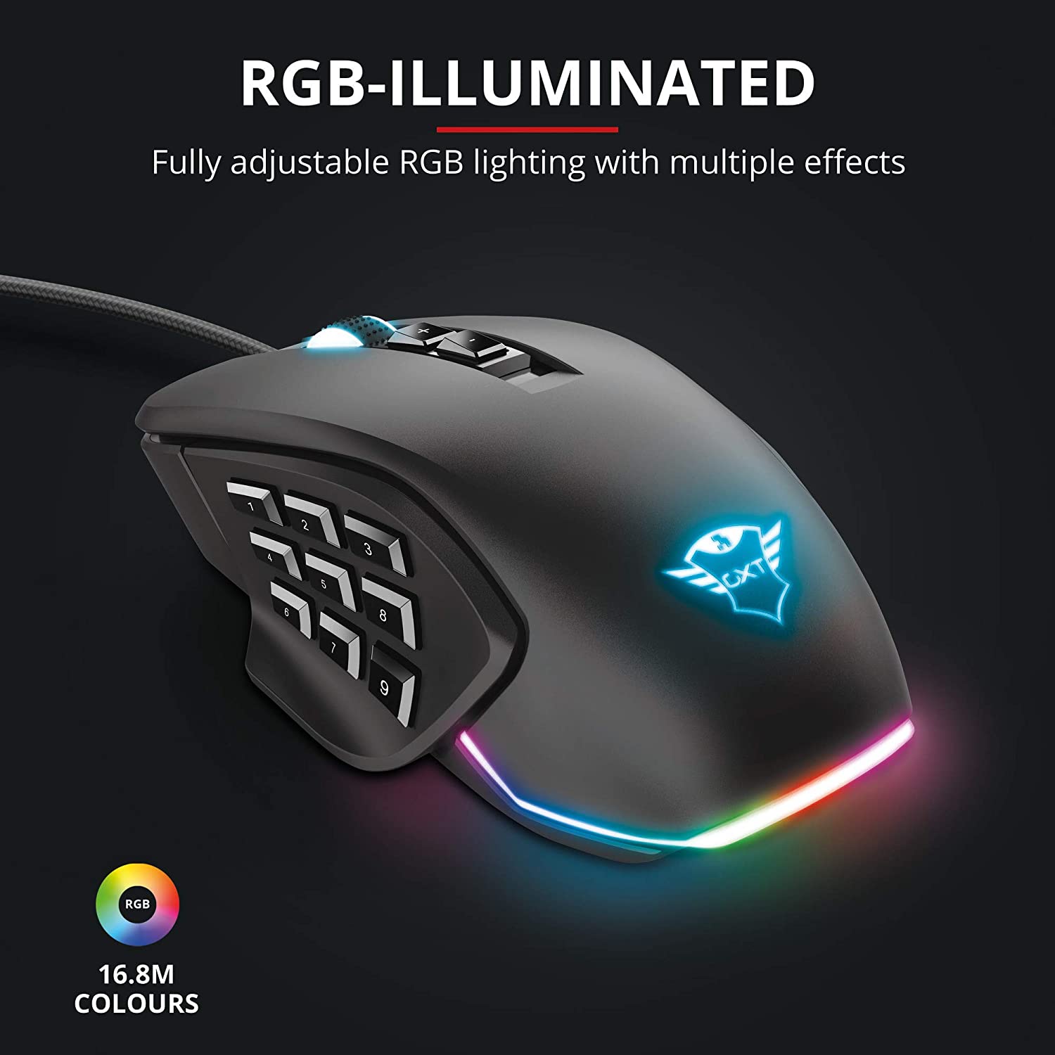 Trust Gaming Mouse GXT 970 Morfix Customisable Computer Mouse