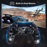 Black Skull Series Dual Vibration High Performance Gaming Controller for Playstation 4 /Pro/Slim/PC with Audio Function
