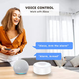 AGSHome Home Security Alarm System, 8-piece Kit, Wireless, Smartphone Alert, Featuring 1 Alarm Siren, 5 Door Window Sensors, 2 Remote Key Fobs
