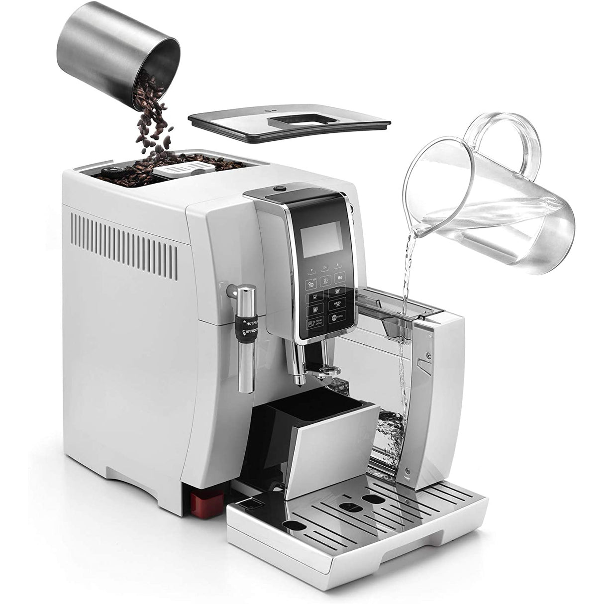 De'Longhi Dinamica Bean-to-Cup Coffee Machine ECAM350.35.W, White