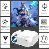 Weton E08 4200Lux Portable Mini Video 1080P HD Wireless WiFi Projector, White