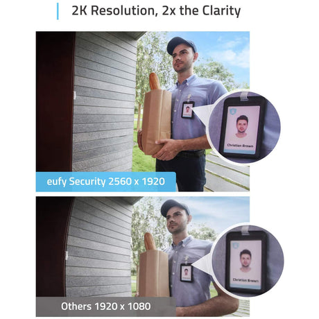 Eufy Security Wi-Fi Video Doorbell, 2K Resolution, Real-Time Response, Secure Local Storage, Free Wireless Chime, Wired