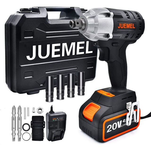 Cordless Impact Wrench Juemel 20V Impact Driver 4.0Ah Lithium Battery