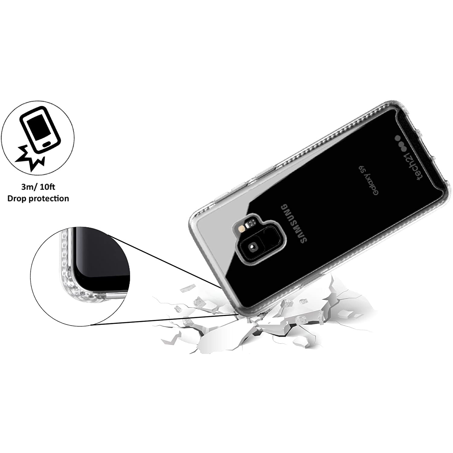 Tech21 Pure Clear Case for Samsung Galaxy S9 Plus - Clear