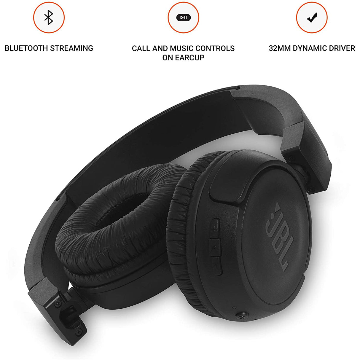 JBL T460BT Wireless Bluetooth Headphones - Black