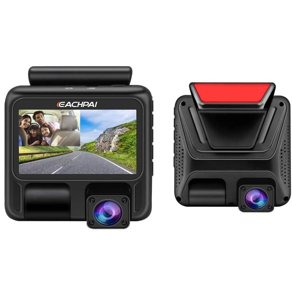 Eachpai Dual Dash Cam X100 3'' Dashboard Camera with GPS,IR Night Vision, WDR,Motion Detector