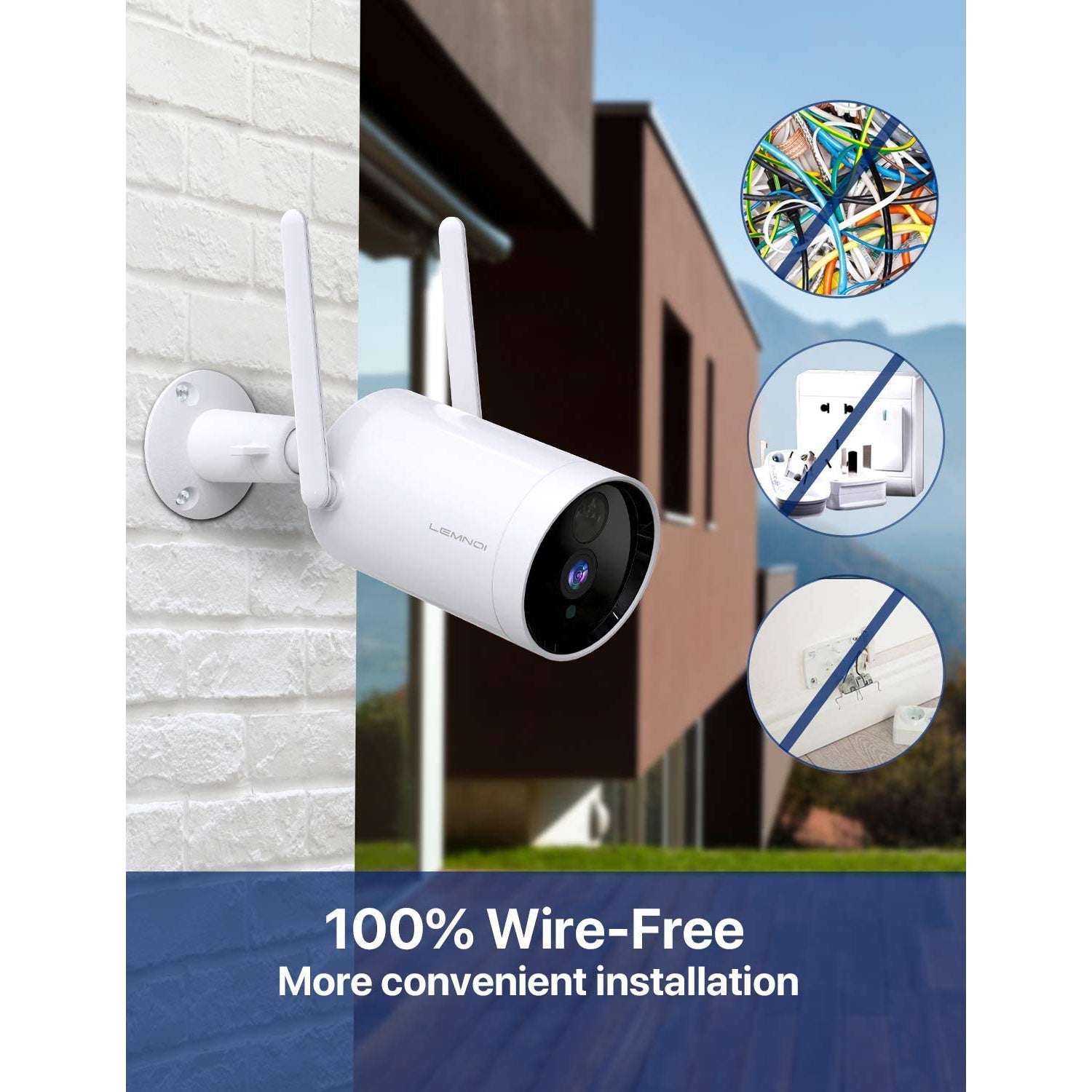 Lemnoi Security Camera Outdoor,10400mAh Rechargeable Battery Wireless Security Camera