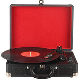 Digitnow Three Speeds Turntable Retro Record Player with Built-in Stereo Speakers, Supports USB, Headphone Jack ,Suitcase Design