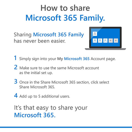Microsoft 365 Family, Office Software Up To 6 users, 1 Year Subscription