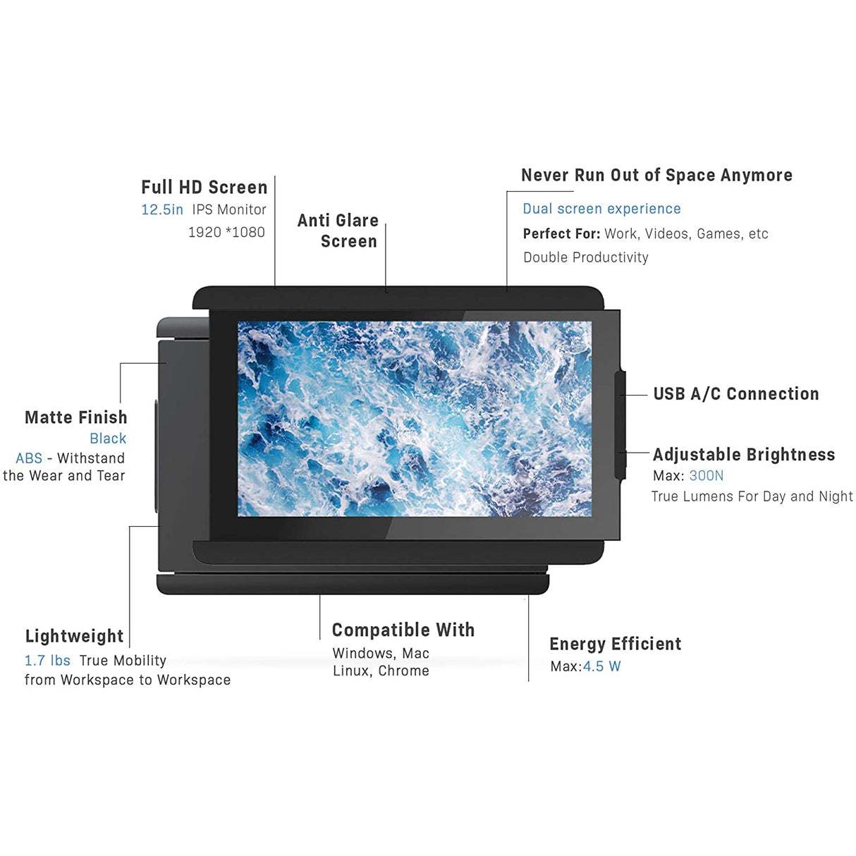 Mobile Pixels Duex Pro Portable Laptop Monitor 12.5"