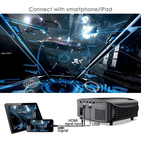 GooDee 6800L HD Video Projector, Black