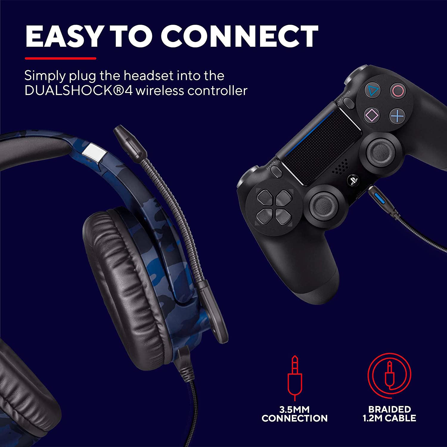 Trust Gaming GXT 488 Forze-G Gaming Headset, Blue Camo