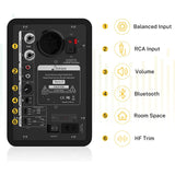 Donner DYNA 3 Studio Monitors 3" Active Monitor Speakers with Professional CSR Bluetooth 5.0 - Black