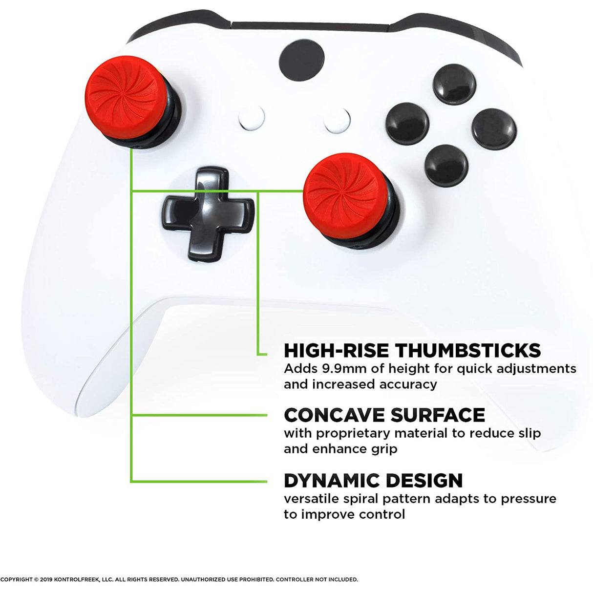 KontrolFreek FPS Freek Inferno Thumb Grips for Xbox - Red and Black