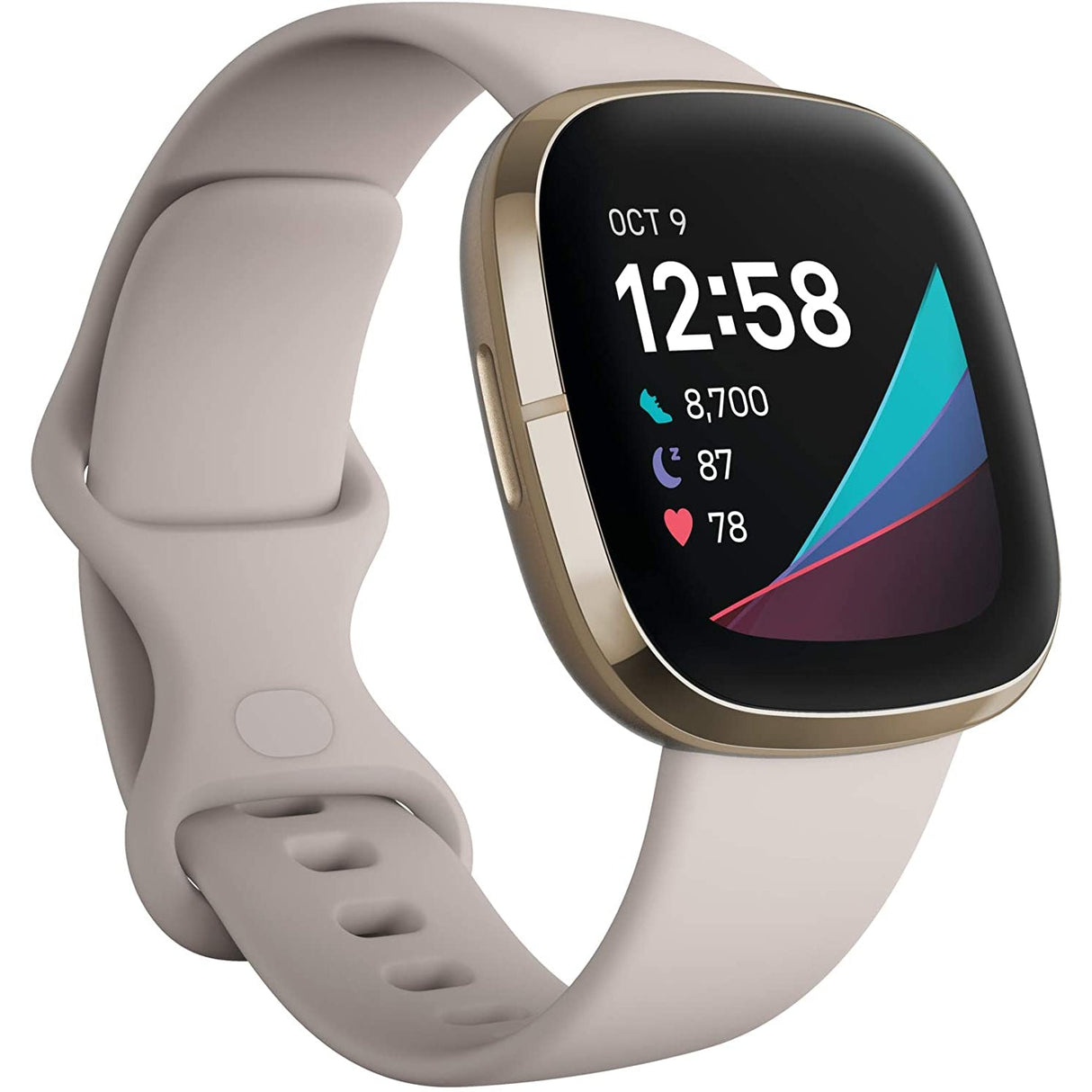 Fitbit Sense Health and Fitness Watch - Lunar White - Refurbished Excellent