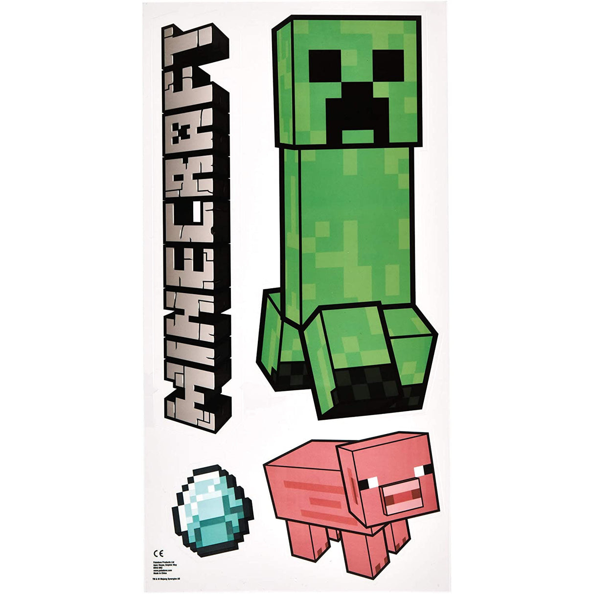 Paladone Minecraft Decals, Removable Vinyl Wall Stickers, 4 Sheets