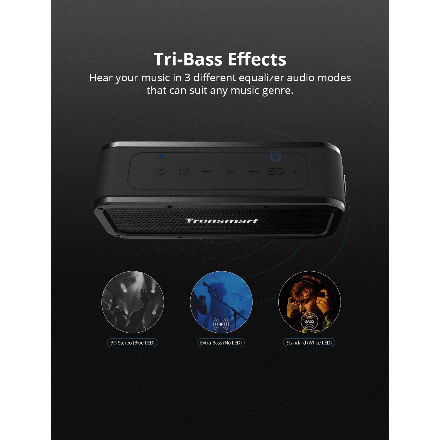 Tronsmart Force 3 Bluetooth speaker, 15 Hours Playtime, Voice Assistant, Black