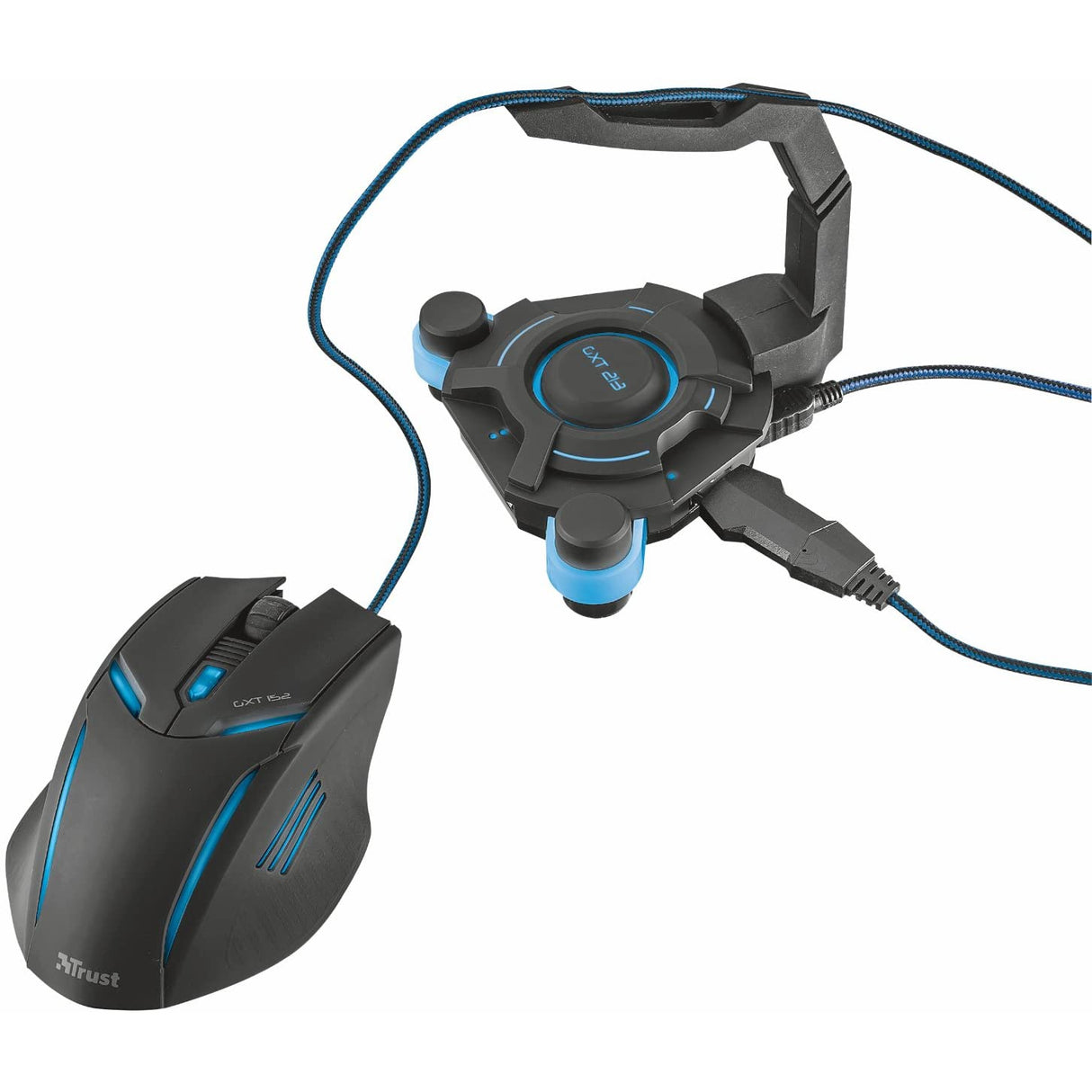 Trust Gaming GXT 213 USB 4 Port Hub and Mouse Bungee for PC Gaming - Black