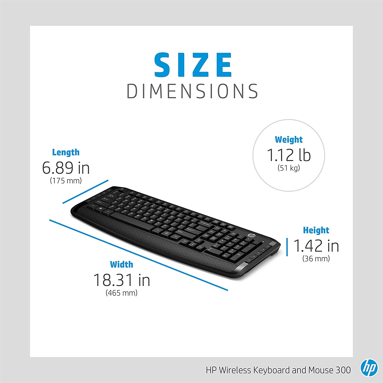 HP Wireless Keyboard and Mouse 300 Combo [UK Layout], Black