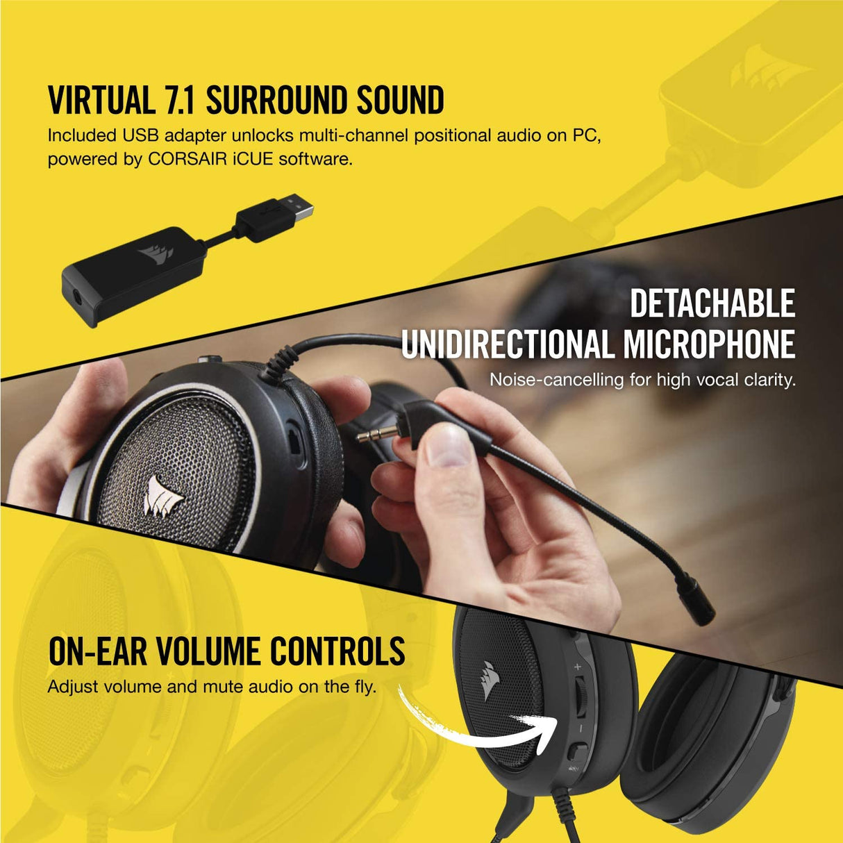 Corsair HS60 Multiplatform Surround Stereo Gaming Headset - Black