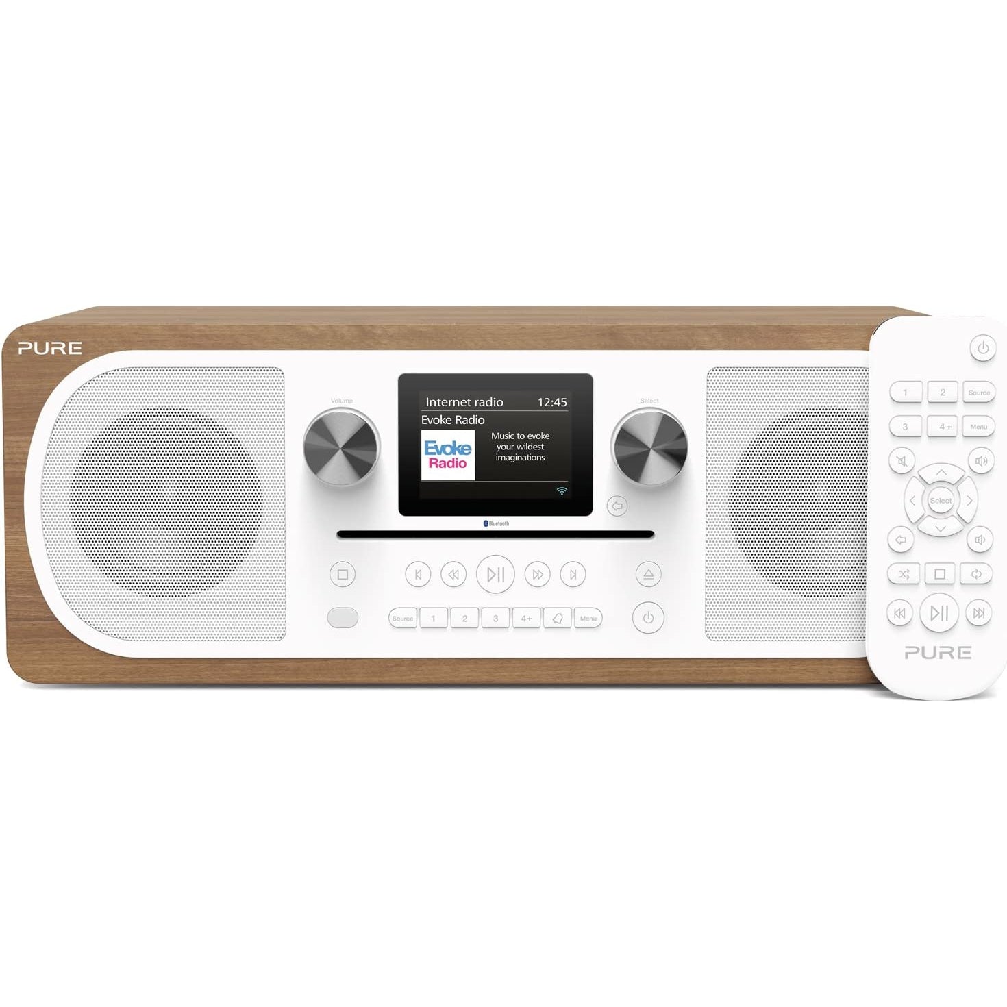 Pure Evoke C-F6 DAB+/FM All-In-One Smart Music System, Walnut - Refurbished Good