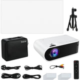 Bacar Smart LED Projector with Projector Screen