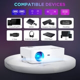 Wimius S2 WiFi Projector, 6200 Lumens Wireless Mirroring Portable Projector (White/Black)