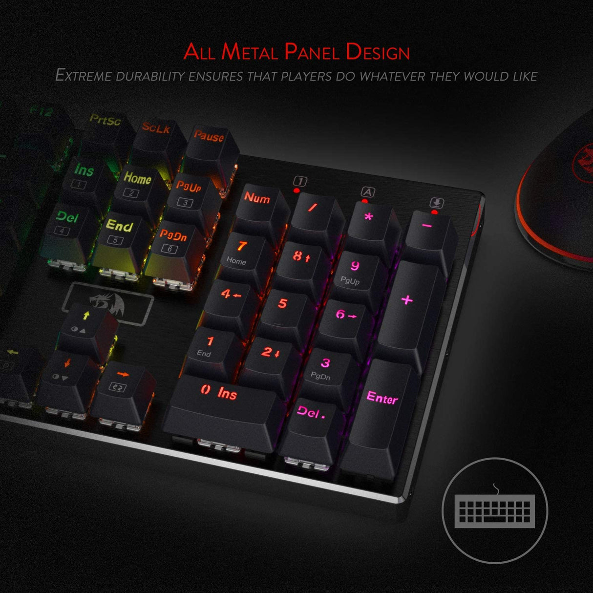 Redragon K556 RGB LED Backlit Wired Mechanical Gaming Keyboard