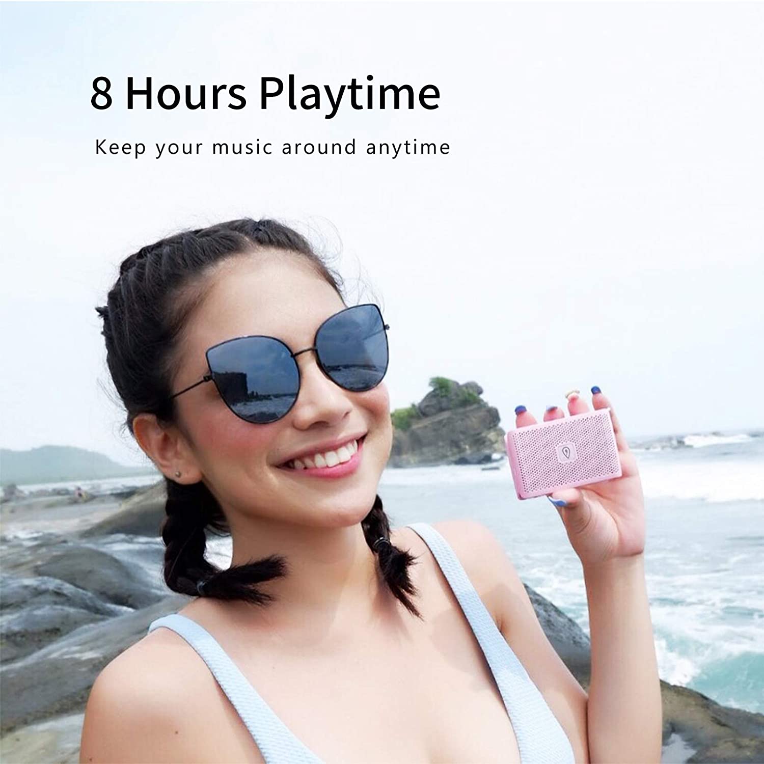 DOSS Genie Portable Bluetooth Speaker - Pink