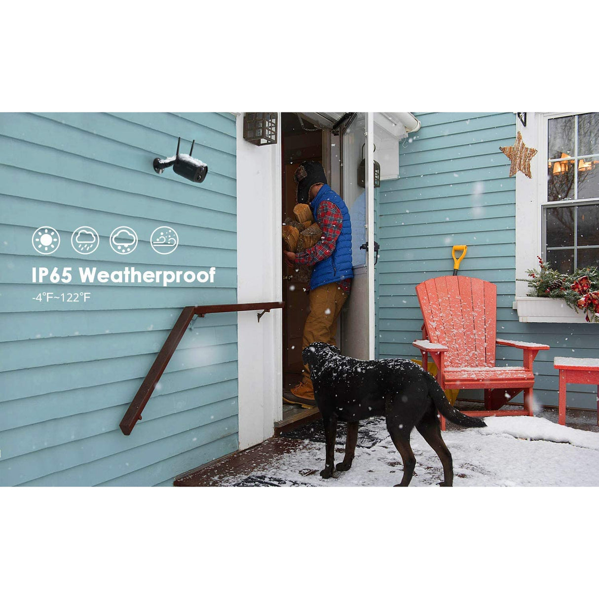 Kamtron ZS-GX6S Security CCTV IP Battery Powered Wireless Camera Indoor Outdoor - Black