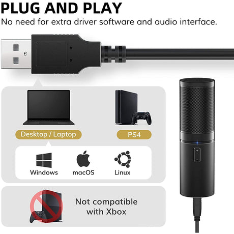 Tonor USB Microphone Kit, Streaming Podcast PC Condenser Computer Mic for Gaming, YouTube Video, Recording Music, Voice Over, Studio Mic Bundle