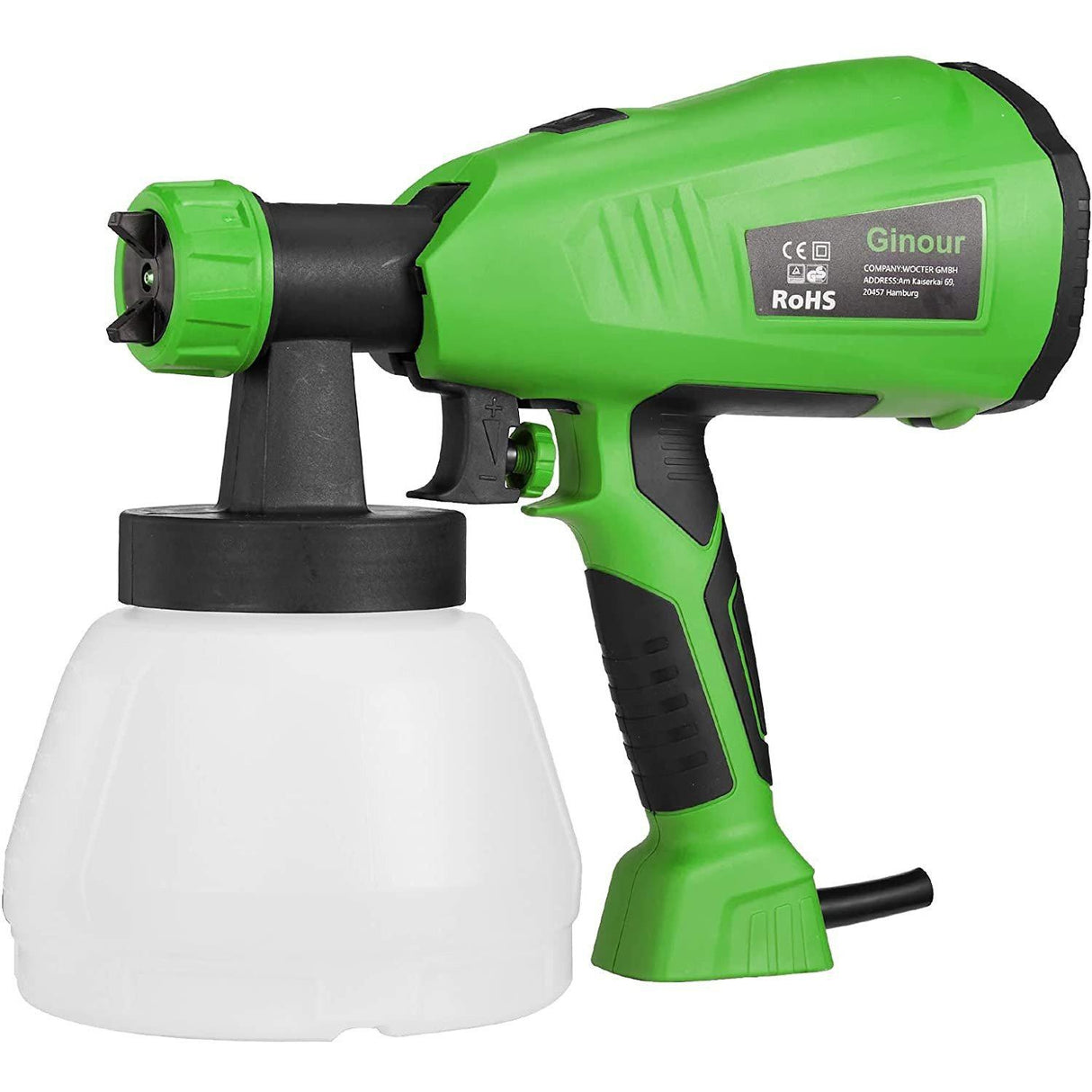 Ginour Fence Paint Sprayer with 3 Painting Modes, 4 Nozzle Sizes, 400W 1300ml Detachable Container
