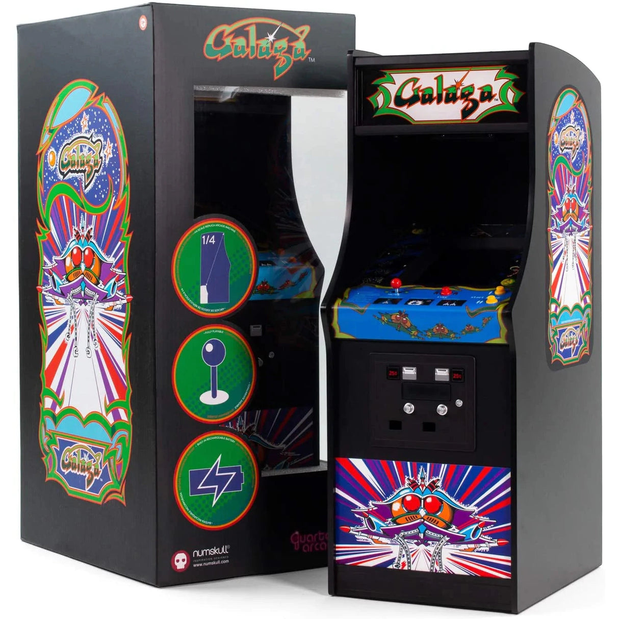 Galaga Quarter Scale Arcade Game Machine - Brand New
