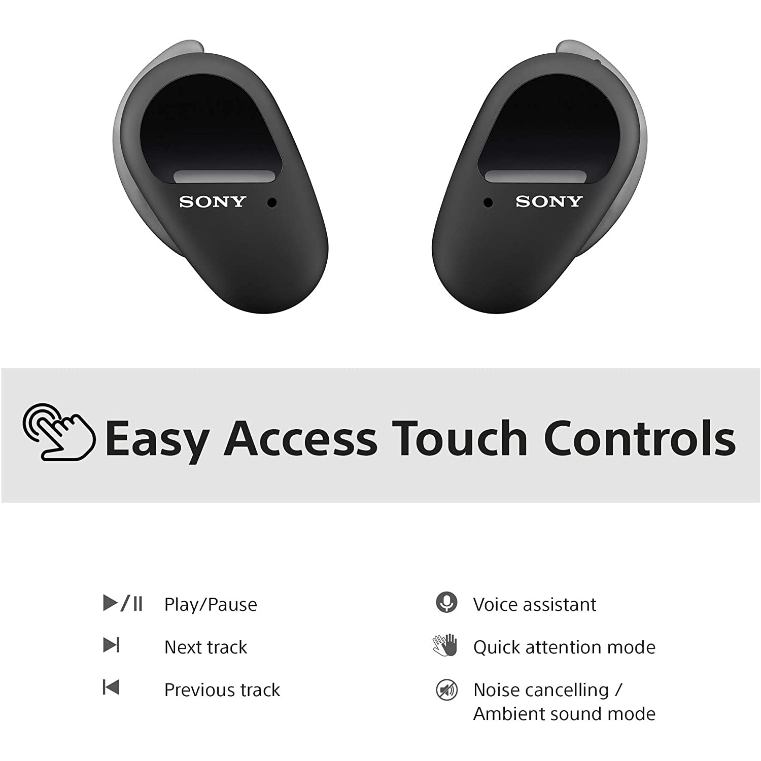 Sony WF-SP800N In-Ear True Wireless Earbuds - Black - Refurbished Good