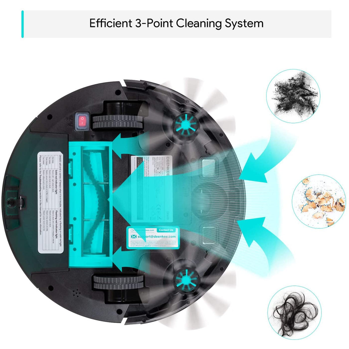 Deenkee DK600 Robot Vacuum Cleaner, 1500Pa Suction, 2.7 in Super-Thin, 4 Cleaning Modes